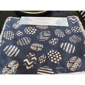 Shabby Chic set of 4 Blue Easter Egg placemats NEW Rachel Ashwell 13 X 19” Cute!